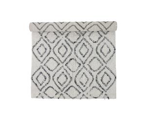 Tapis en coton blanc, à motifs, rectangulaire - Bloomingville, Katie - 90x150 cm