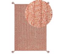 Tapis en Coton Orange 160 x 230 cm Touffeté à la Main Design Boho pour Salon Mu