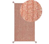 Tapis en Coton Orange 80 x 150 cm Touffeté à la Main Design Boho pour Salon Mug