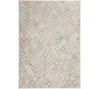 Tapis en Cuir Effet Métallique "Spark" Ivoire & Or 80 x 150 cm Beige G