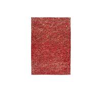 Tapis en Cuir Fait Main "Finish" Rouge & Or 160 x 230 cm