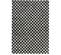 Tapis en Cuir Fait Main "Rocket" Argent & Gris 80 x 150 cm Gris G