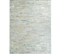 Tapis En Cuir Naturel Recyclé Gris Argent 120x170