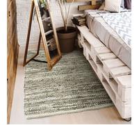 Tapis en cuir tressé beige naturel 120x170