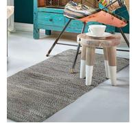 Tapis en cuir tressé gris taupe 60x120