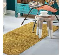 Tapis en cuir tressé jaune 60x120