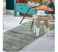 Tapis en cuir tressé vert clair 60x120