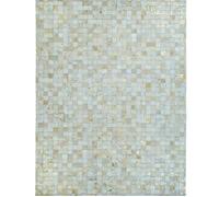 Tapis En Cuirs Recyclés Blanc Et Doré 160x230