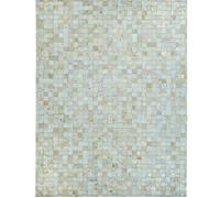 Tapis En Cuirs Recyclés Blanc Et Doré 190x290