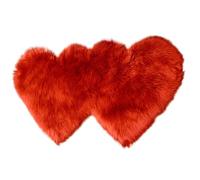 Tapis en fausse fourrure de mouton en forme de cœur fluffys doux et diffus Tapis de tête de lit pour le salon