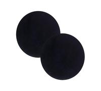Tapis en Fausse Fourrure Moelleux de Haute qualité - Tapis Salon - Tapis à Poils Hauts Agneau Peau de Mouton Accessoire - Set de 2 Peaux déco Noir Rond Ø 35 cm
