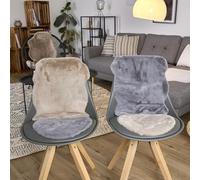 Tapis en Fausse Fourrure Moelleux de Haute qualité - Tapis Salon - Tapis à Poils Hauts Agneau Peau de Mouton Accessoire - Set de 4 Peaux décoratives Or 40 x 60 cm
