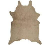 Tapis Forme Peau De Bete Fausse Fourr Taupe M4