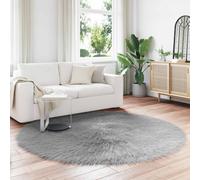 vidaXL Tapis en fausse Tafalla Gris Ø 200 cm Polyester