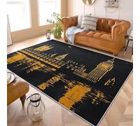 Tapis en Flanelle à Poils Courts 160x230 cm ModèLe Simple de Big Ben Doux et Lavable en Machine Dessous Antidérapant TPR Facile d’Entretien Or Tapis pour Chambre Salon Bureau