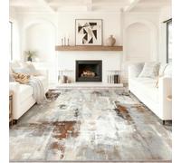 Tapis en Flanelle Antidérapant et Lavable 140 x 200 cm - Tapis Imprimé Motif Abstrait Vieilli Antique, pour Salon Chambre à Coucher et Chambre d’Enfants, Kaki Décoration de la Chambre