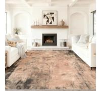 Tapis en Flanelle Antidérapant et Lavable 80 x 150 cm - Tapis Imprimé Motif Rustique Vieilli Antique, pour Salon Chambre à Coucher et Chambre d’Enfants, Rose Décoration de la Chambre