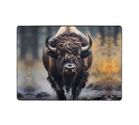 Tapis en flanelle Bison d'Amérique du Nord - 203,2 x 147,3 cm - Pour chambre à coucher, salon, table basse, salle d'étude