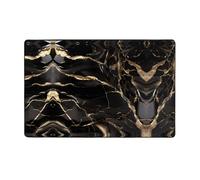 Tapis en flanelle douce marbre noir doré 152,4 x 99,1 cm, mousse à mémoire de forme, idéal pour le salon et le bureau.
