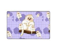 Tapis en flanelle douce Singe doré mignon 152,4 x 99,1 cm, mousse à mémoire de forme, idéal pour le salon et le bureau.