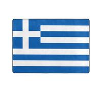 Tapis en flanelle drapeau grec 203,2 x 147,3 cm pour chambre à coucher, tapis de chevet, tapis de table basse, tapis décoratif de salle d'étude