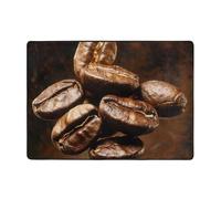 Tapis en flanelle imprimé grains de café, 203,2 x 147,3 cm, tapis de sol en mousse à mémoire de forme doux, ne perd pas ses poils, tapis de sol chaud et silencieux pour chambre à coucher, salle à