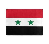 Tapis en flanelle motif drapeau de la République arabe syrienne 203,2 x 147,3 cm pour chambre à coucher, salon, table basse, salle d'étude, tapis décoratif