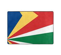 Tapis en flanelle motif drapeau des Seychelles - 203,2 x 147,3 cm - Pour chambre à coucher, salon, table basse - Tapis décoratif pour salle d'étude