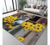 Tapis en Flanelle pour Enfants Gros Plan Grange Marguerite Âne, Coloré Tapis Moderne à Poils Courts, Lavable en Machine, idéal pour Le Salon ou la Chambre, 60 x 90 cm, Doux et décoratif