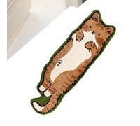 Tapis En Forme De Chat - Polyester, 15,75x47,24 Pouces Double Couche Antidérapant | Conception De Chat De Dessin Animé Absorbant Pour Salle De Bain, Chevet, Chambre À Coucher, Chambre D'enfant, Dortoi