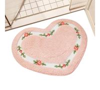 Tapis en forme de cœur - Tapis de bain ultra absorbant, décoration de sol romantique | Pas calme cérémonie de mariage, tapis d'entrée de porte romantique, évier de cuisine tapis doux, fête de