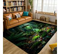 Tapis en forme de sablier à poils courts en éponge pour salon, chambre à coucher, nouvelle maison, salle à manger, 1,5 x 2,1 m, vert automne