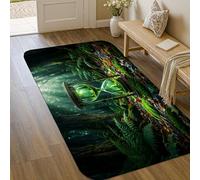 Tapis en forme de sablier, motif nature, feuilles de fougères, vert automne, poils courts en éponge, tapis de porte rectangulaire pour salle de bain, entrée, chevet, buanderie, décoration de salle de