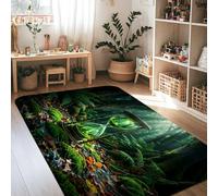 Tapis en forme de sablier, motif nature, feuilles de fougères, vert automne, tapis rectangulaire antidérapant pour salon, chambre à coucher, couloir, bureau, décoration 1,2 x 1,8 m