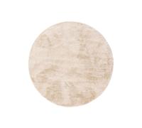 Tapis en fourrure Furry Beige ø 80 cm rond Salon Antidérapant Lavable Hochflor benuta Moelleux Peluche Shaggy Doux