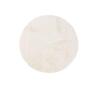 Tapis en fourrure Furry Crème ø 80 cm rond Salon Antidérapant Lavable Haute densité benuta Moelleux Peluche Shaggy Doux