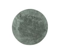 Tapis en fourrure Furry Vert ø 80 cm rond Salon Antidérapant Lavable Haute densité benuta Moelleux Peluche Shaggy Doux