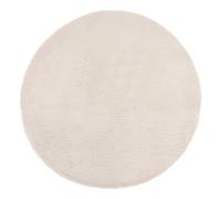 Atmosphera Tapis rond Doucea imitation fourrure 80 cm Ivoire