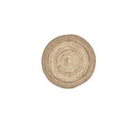 Tapis en jute beige, rond, uni, tissé main, pour salon - House Doctor, Rugy - Ø90xH1 cm