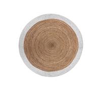 Tapis en jute bord blanc D120 Atmosphera