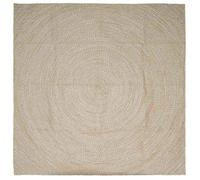 Tapis en jute carré - vidaXL - Naturel et Blanc - 200x200 cm - Design moderne - Lavable en machine - Usage intérieur