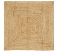 vidaXL Tapis de Zone Beige 160 x 160 cm Jute, Tapis en Jute Fait Main, Pliable, Style Rustique, déco écolo, entrée en Beige, Charme Polyvalent