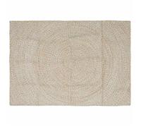 Tapis en jute moderne - vidaXL - Naturel et Blanc - 140x200 cm - Carré - Lavable en machine - Usage intérieur