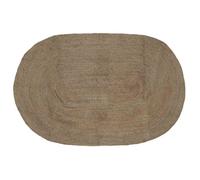 Tapis en jute moderne - vidaXL - Naturel et Noir - 300x300 cm - Ovale - Lavable en machine - Usage intérieur