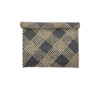 Tapis en jute noir, rectangulaire, à motifs, grand et lourd - Bloomingville, Cat - 150x245x1 cm