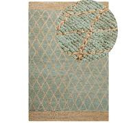 Tapis en Jute Tressé Vert 200 x 300 cm Convient au Chauffage par le Sol Tellikay