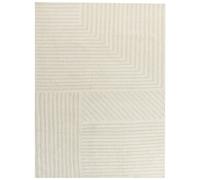 Tapis en Laine Beige 300 x 400 cm Motif à Rayures de Style Moderne pour Salon Ab