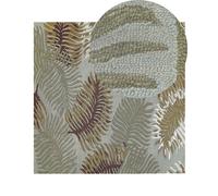 Tapis en Laine Rectangulaire à Motif de Plantes 200 x 200 cm Bouclé Vert et Bleu