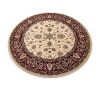 Tapis en Laine, Tapis Traditionnels, pour la Chambre à Coucher, Le Salon Omega Cercle Aries Fleurs Rubis Clair 135 cm