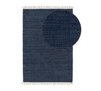 Tapis en matériau recyclé Tom bleu foncé, dimensions:60 x 100 cm